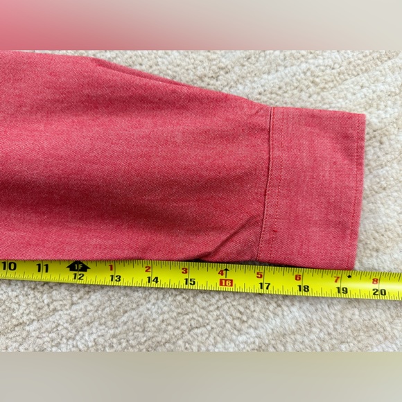 Old Navy Men's Heather Red Button Down Long Sleeve Shirt, Slim-Fit, Size Medium - Picture 8 of 11
